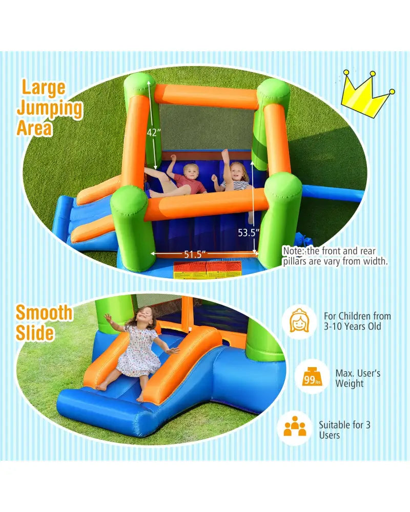 Kids Inflatable Bounce House without Blower for Indoor and Outdoor - Bounce House