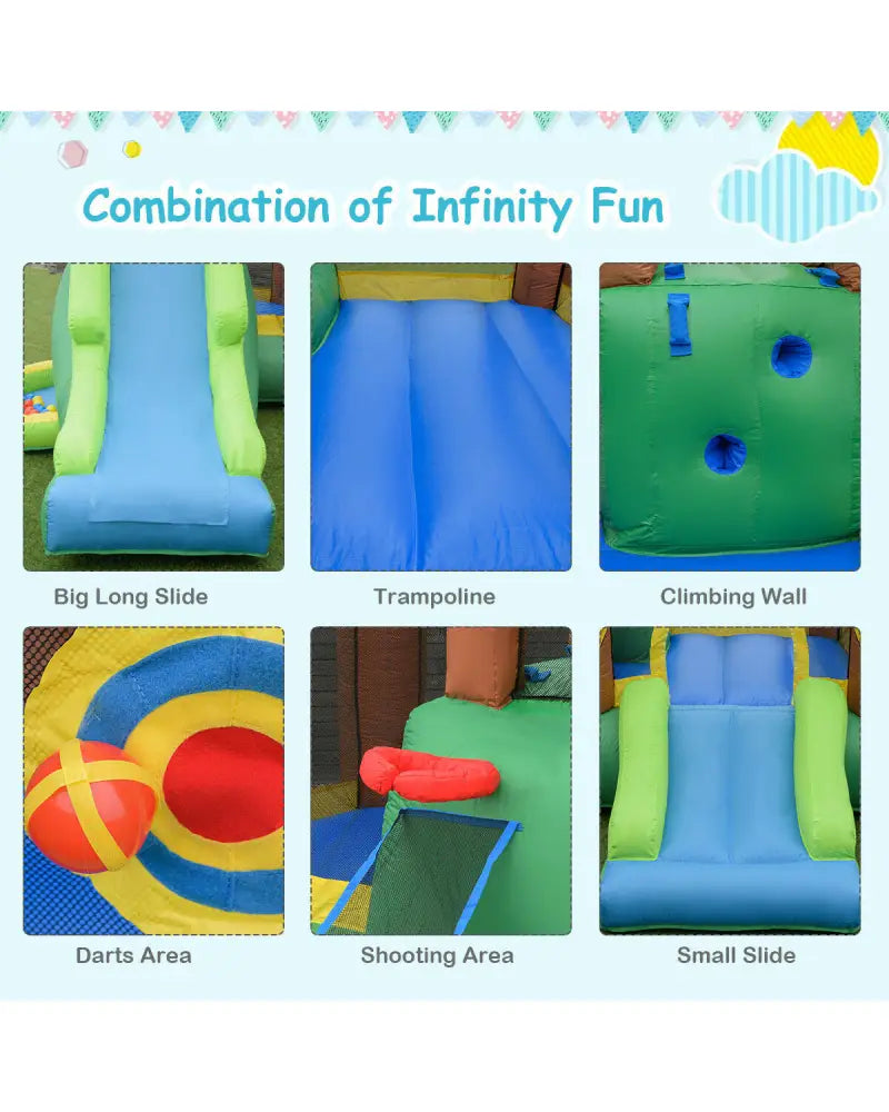 Kids Inflatable Jungle Bounce House Castle including Bag without Blower - Bounce House