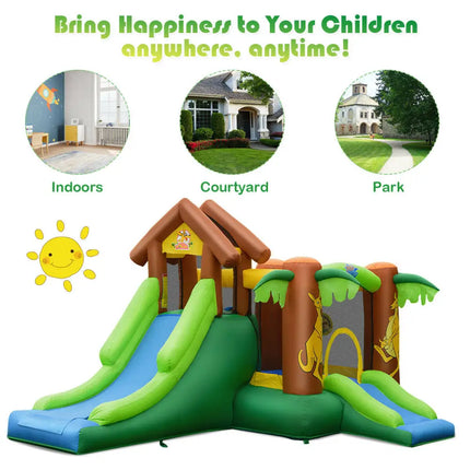 Kids Inflatable Jungle Bounce House Castle including Bag without Blower - Bounce House