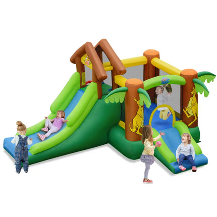 Kids Inflatable Jungle Bounce House Castle with 680W Blower - Bounce House