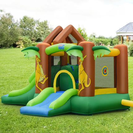Kids Inflatable Jungle Bounce House Castle with 735W Blower - Bounce House
