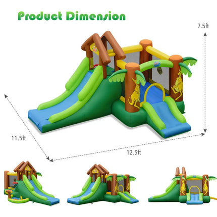 Kids Inflatable Jungle Bounce House Castle with 735W Blower - Bounce House