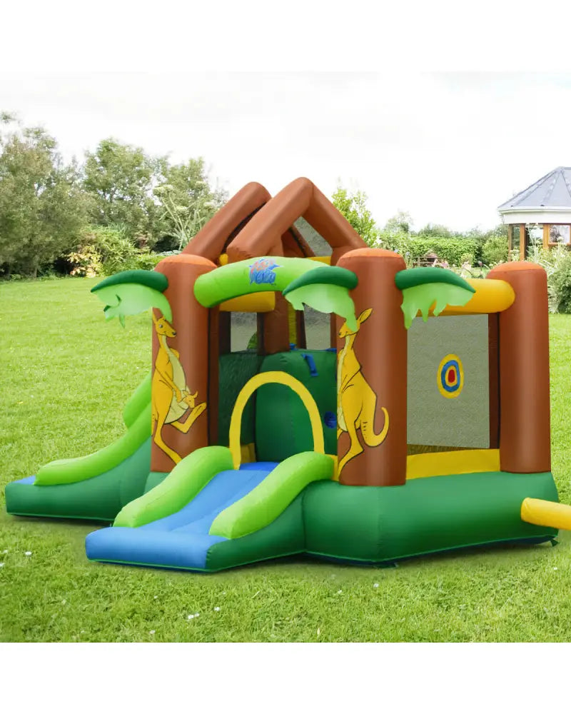 Kids Inflatable Jungle Bounce House Castle with 735W Blower - Bounce House