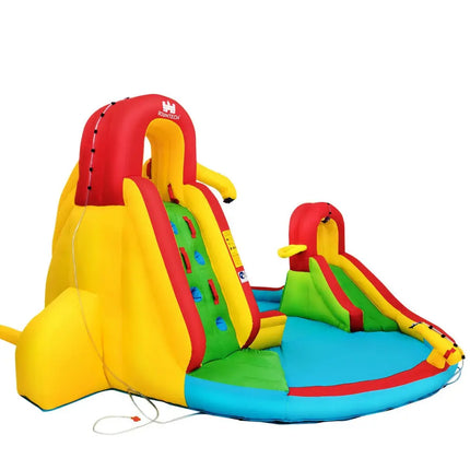 Kid’s Inflatable Water Slide Bounce House with Climbing Wall and Pool Without Blower - Inflatable Water Slides