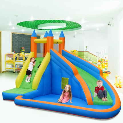 Kids Inflatable Water Slide Bouncing House with Carrying Bag and 480W Blower - Inflatable Water Slides
