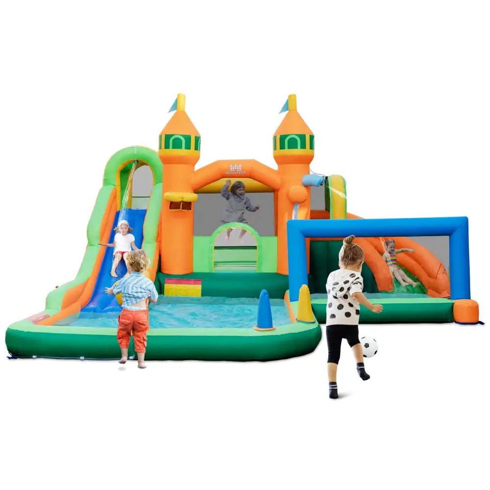 Kids Inflatable Water Slide for Yard Lawn with 735W Blower - Multicolor - Inflatable Water Slides