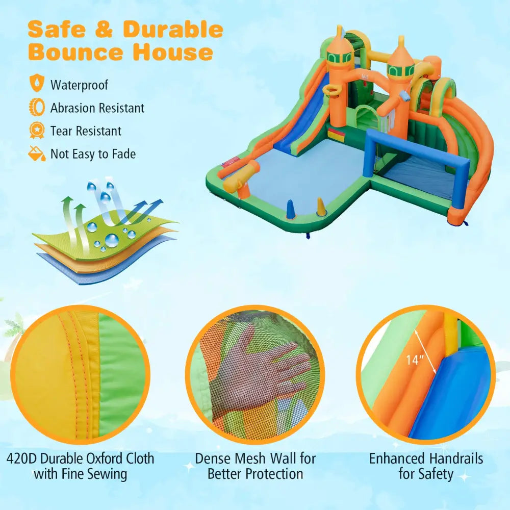 Kids Inflatable Water Slide for Yard Lawn (Without Blower) - Multicolor - Inflatable Water Slides