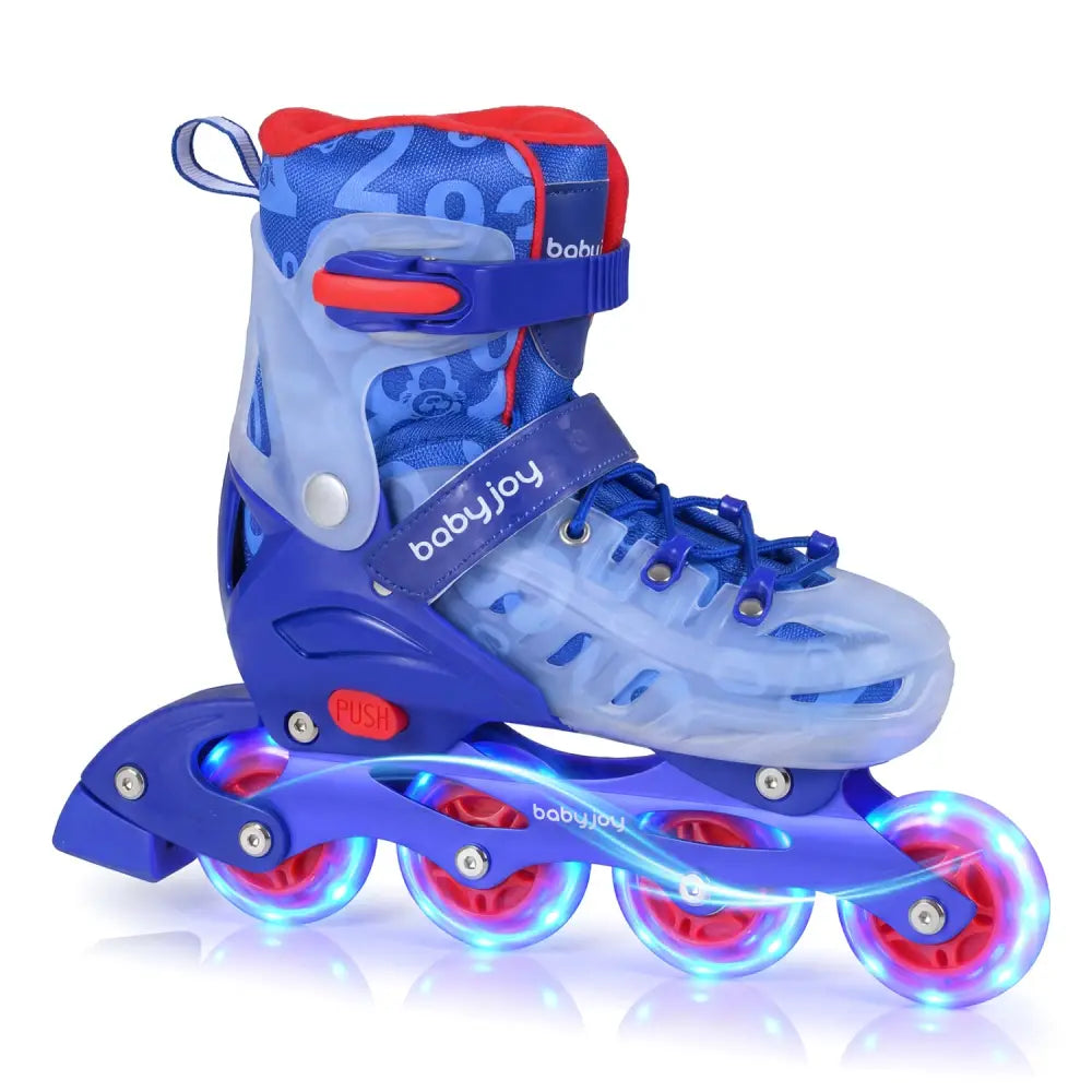 Kids Inline Skates with Light Up Wheels for Beginners Ages 9-14-Blue - Blue - Toy Sports