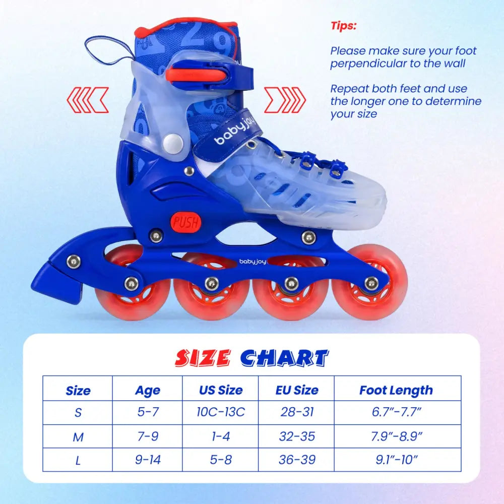 Kids Inline Skates with Light Up Wheels for Beginners Ages 9-14-Blue - Blue - Toy Sports