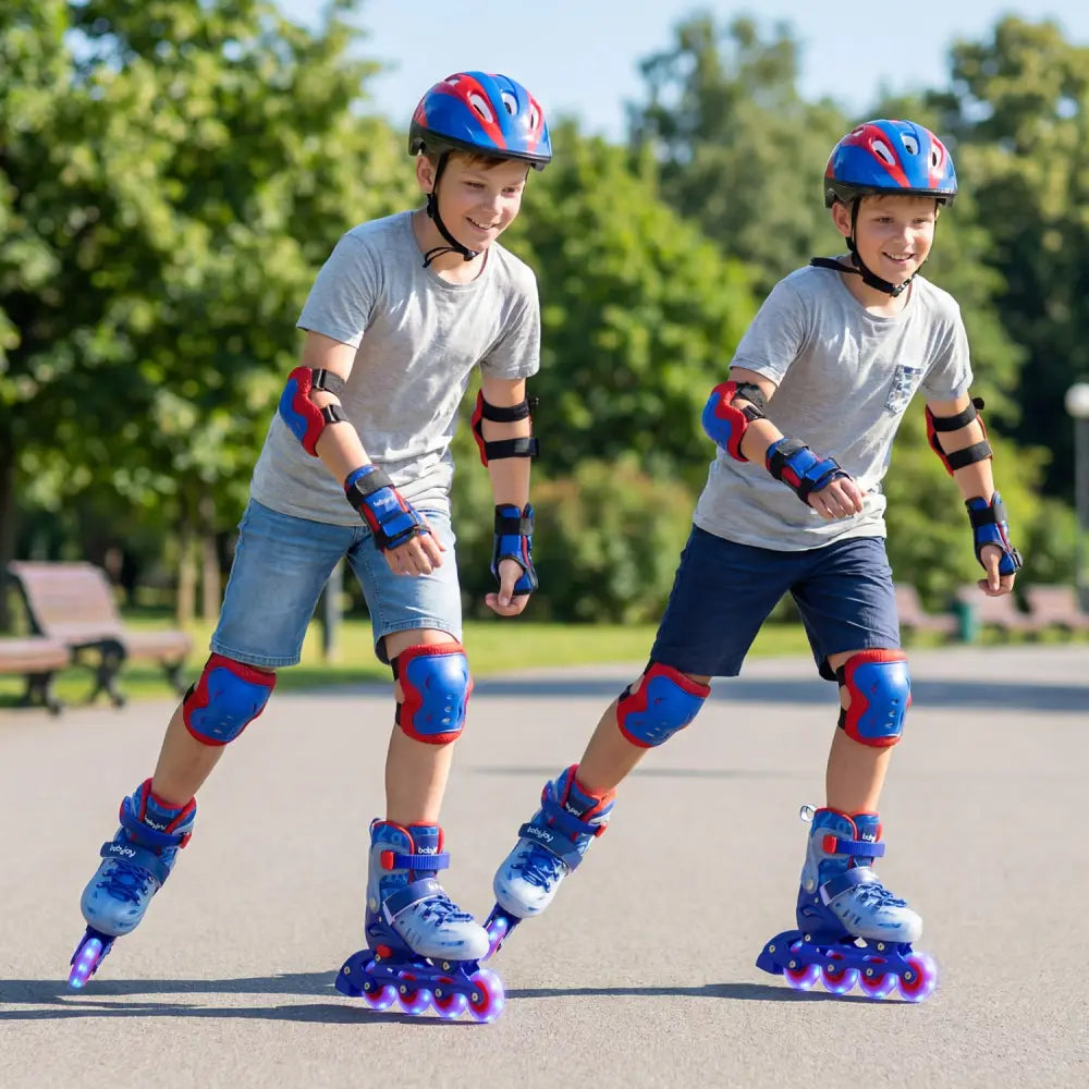 Kids Inline Skates with Light Up Wheels for Beginners Ages 9-14-Blue - Blue - Toy Sports