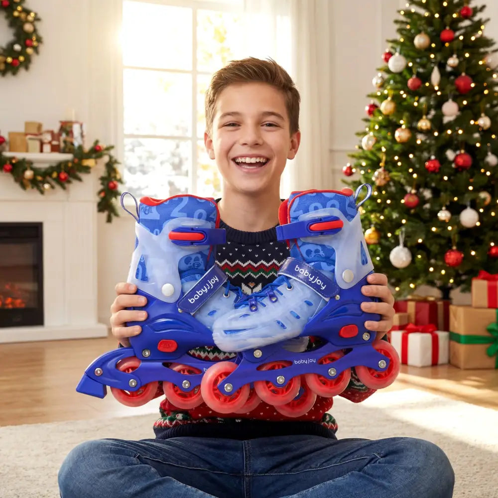 Kids Inline Skates with Light Up Wheels for Beginners Ages 9-14-Blue - Blue - Toy Sports