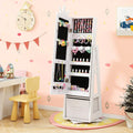 Kids Jewelry Armoire Cabinet with Large Storage Capacity and Swivel Base-White - White - Kids Vanities
