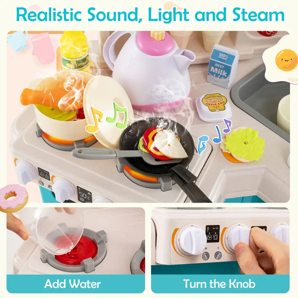 Kids Kitchen Playset-Blue - Blue - Baby & Kids