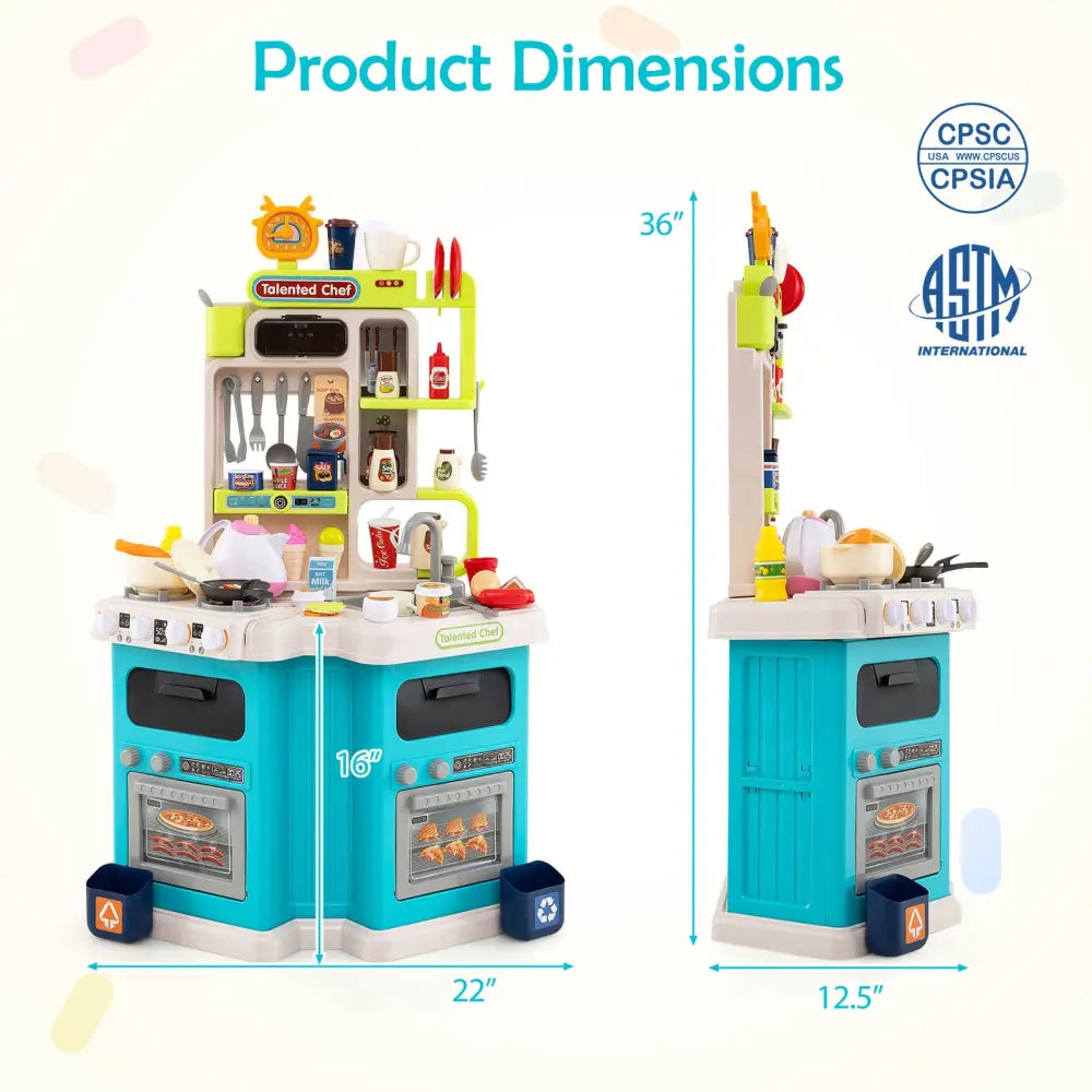 Kids Kitchen Playset-Blue - Blue - Baby & Kids