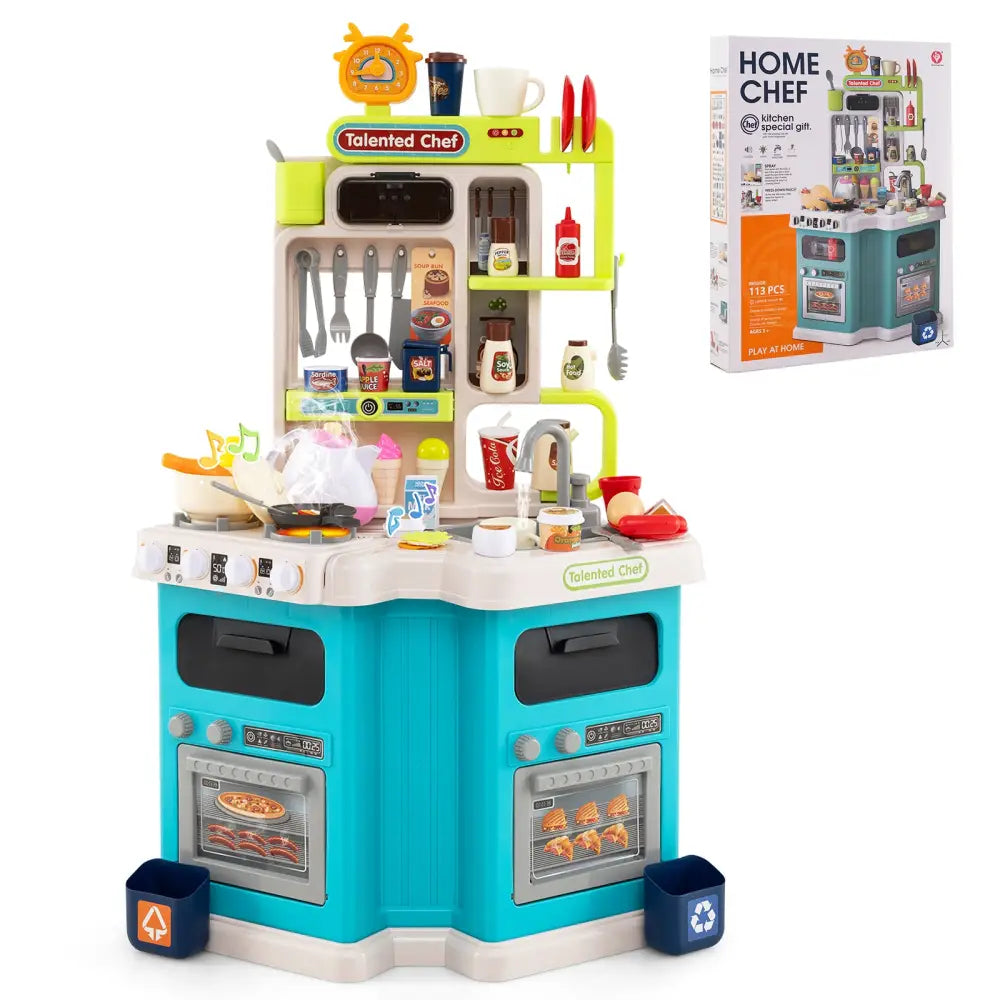 Kids Kitchen Playset-Blue - Blue - Baby & Kids