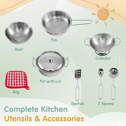 Kids Kitchen Playset with Root Viewer Planter and Rotatable Faucet - Play Kitchen Sets