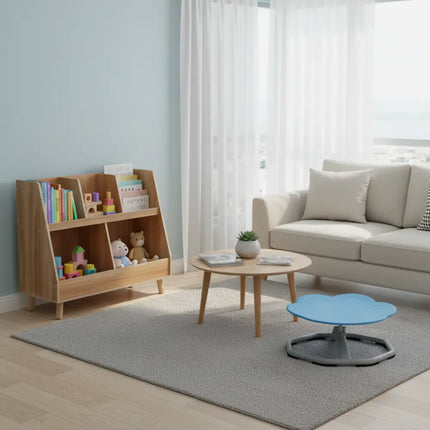Kids Learning & Play Essentials Bundle ” Bookshelf + 4-in-1 Activity Table Set + 360° Swivel Chair - Kids Table & Chair