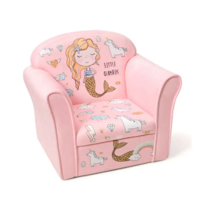 Kids Mermaid Armrest Couch Upholstered Sofa - Oasis Home Essentials