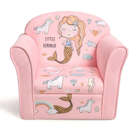 Kids Mermaid Armrest Couch Upholstered Sofa - Oasis Home Essentials