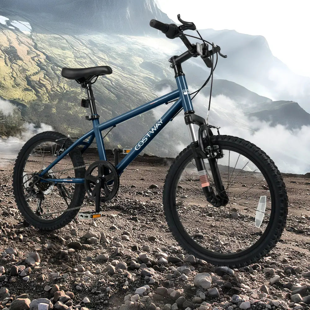 Kids Mountain Bike 20 24 Inch Child Bicycle for Boys Girls Aged 8+ Years Old Navy-20 Inch - Navy - Kids Bike
