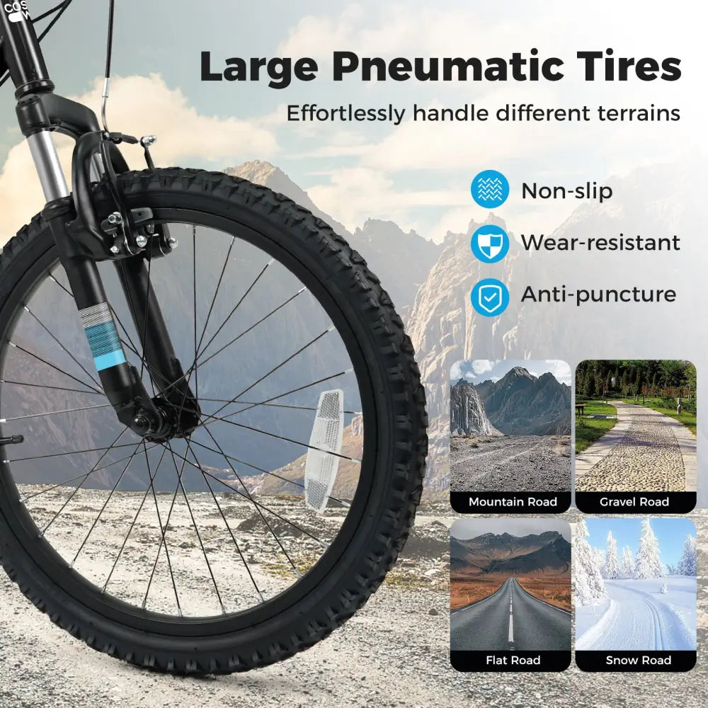 Kids Mountain Bike 20 24 Inch Child Bicycle for Boys Girls Aged 8+ Years Old Black-20 Inch - Black - Kids Bike
