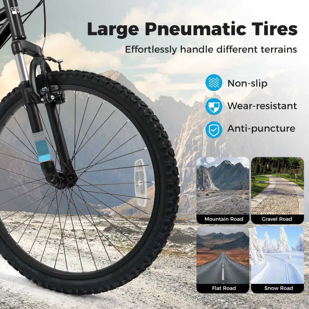 Kids Mountain Bike 20 24 Inch Child Bicycle for Boys Girls Aged 8+ Years Old Black-24 Inch - Black - Kids Bike