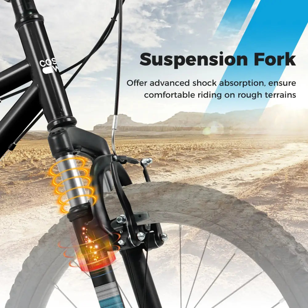 Kids Mountain Bike 20 24 Inch Child Bicycle for Boys Girls Aged 8+ Years Old Black-20 Inch - Black - Kids Bike