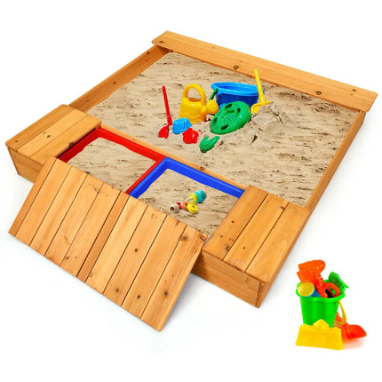 Kids Outdoor Playset Backyard Cedar Sandbox - Sandboxes