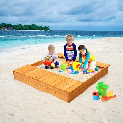 Kids Outdoor Playset Backyard Cedar Sandbox - Sandboxes