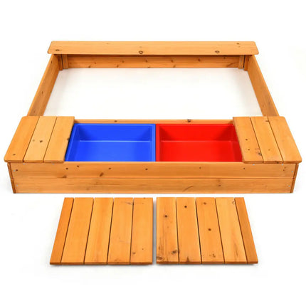 Kids Outdoor Playset Backyard Cedar Sandbox - Sandboxes