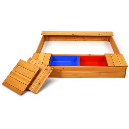 Kids Outdoor Playset Backyard Cedar Sandbox - Sandboxes