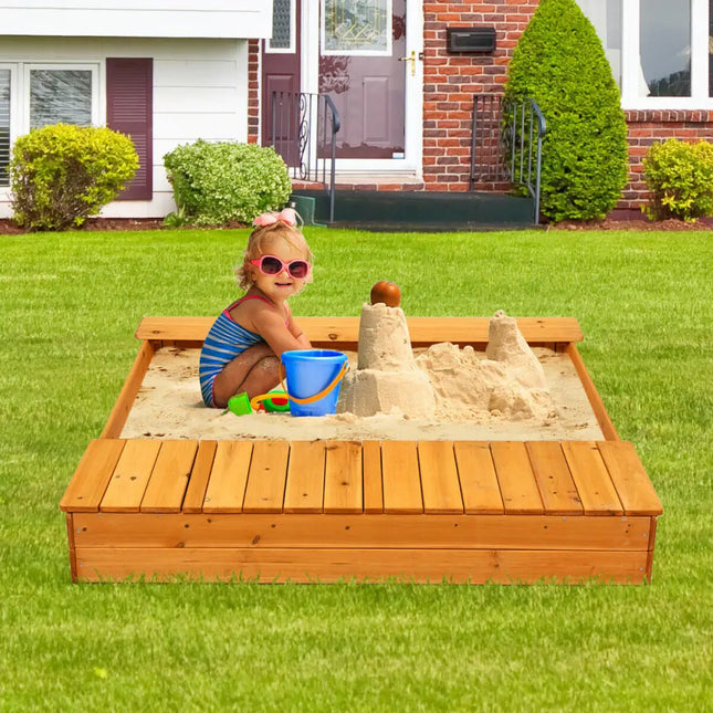 Kids Outdoor Playset Backyard Cedar Sandbox - Sandboxes