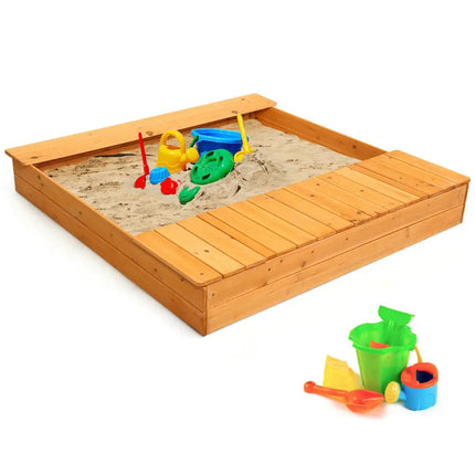 Kids Outdoor Playset Backyard Cedar Sandbox - Sandboxes
