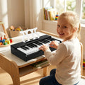 Kids Piano Keyboard 30 Keys Digital Piano with Music Stand for 3+ Years Old Beginners-Black - Black - Pianos & Keyboards