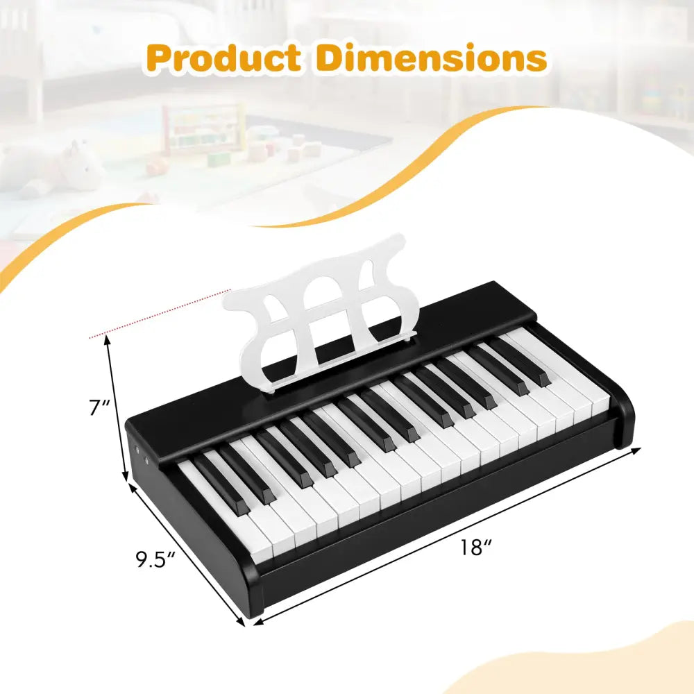 Kids Piano Keyboard 30 Keys Digital Piano with Music Stand for 3+ Years Old Beginners-Black - Black - Pianos & Keyboards