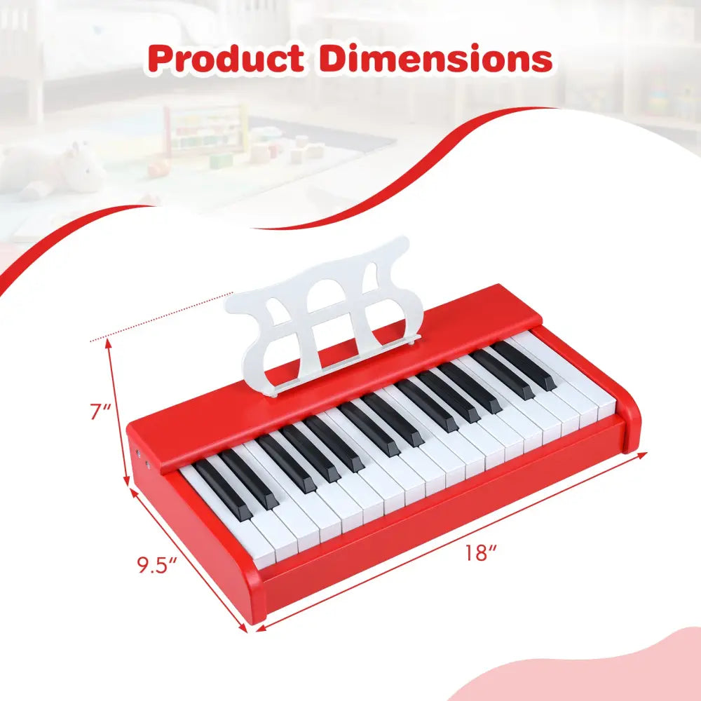 Kids Piano Keyboard 30 Keys Digital Piano with Music Stand for 3+ Years Old Beginners-Red - Red - Pianos & Keyboards