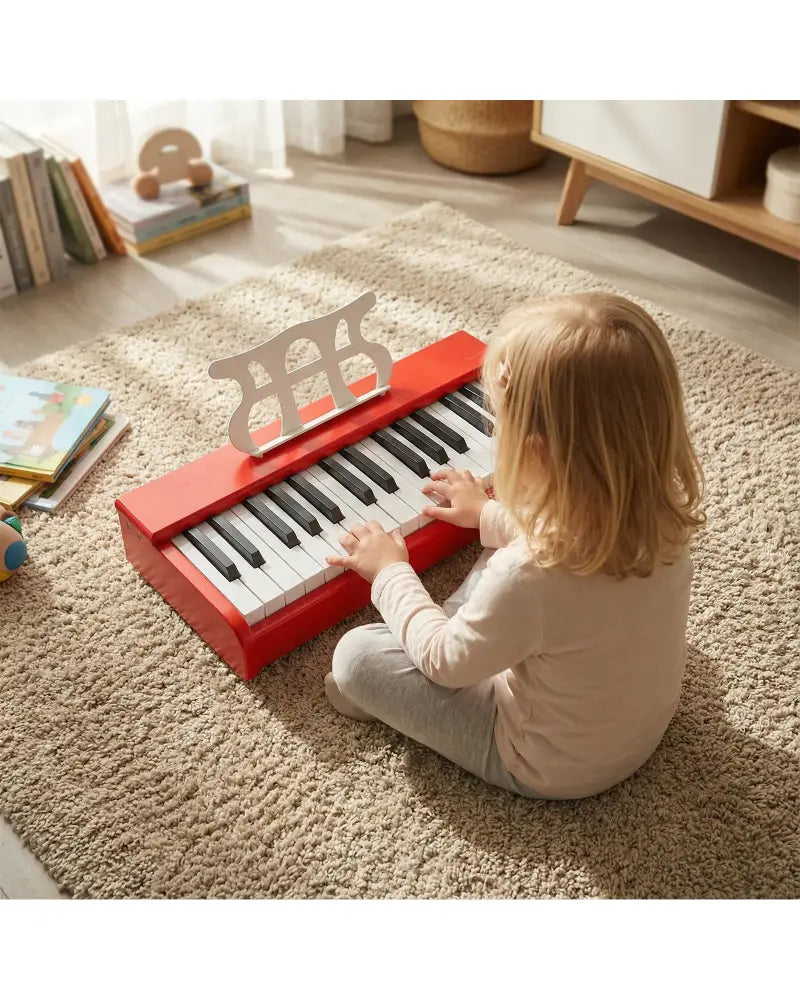 Kids Piano Keyboard 30 Keys Digital Piano with Music Stand for 3+ Years Old Beginners-Red - Red - Pianos & Keyboards