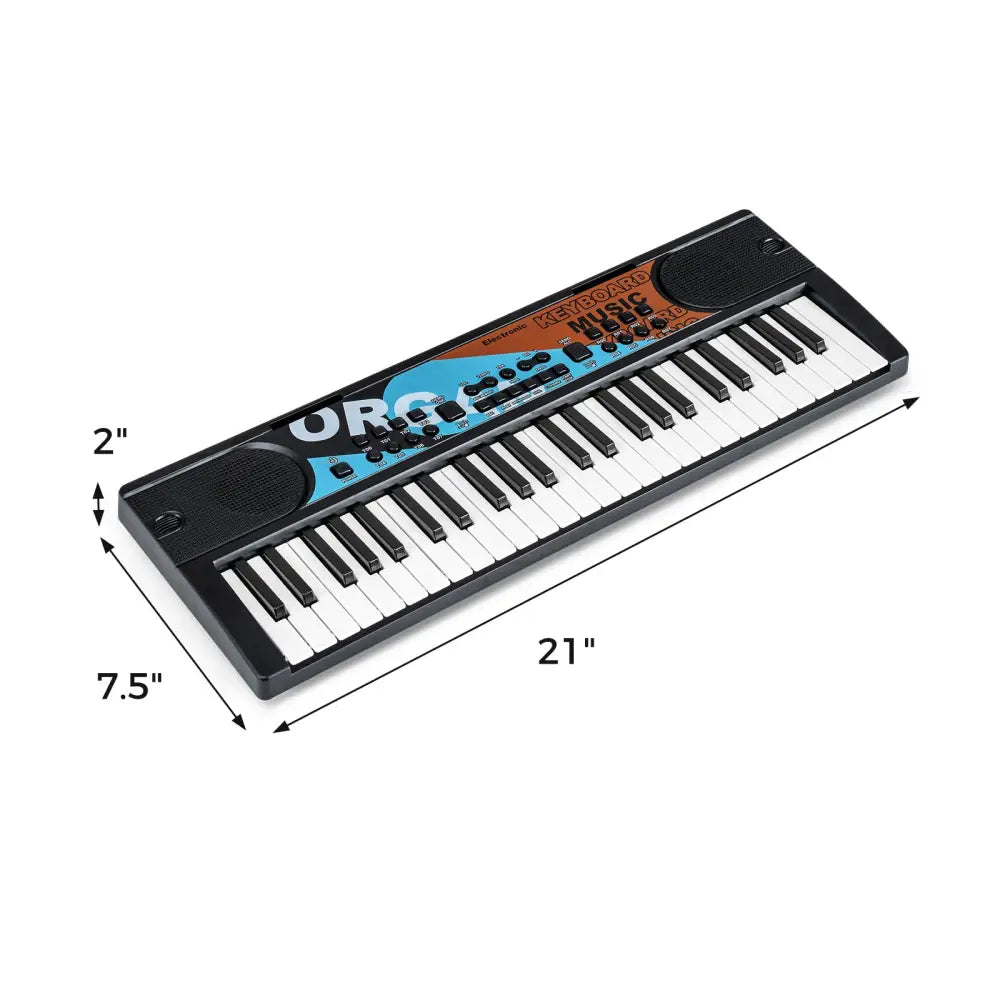 Kids Piano Keyboard 49 Keys Portable Electric Keyboard Piano with 8 Rhythms 8 Tones-Black - Black - Pianos & Keyboards
