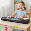 Kids Piano Keyboard 49 Keys Portable Electric Keyboard Piano with 8 Rhythms 8 Tones-Black - Black - Pianos & Keyboards