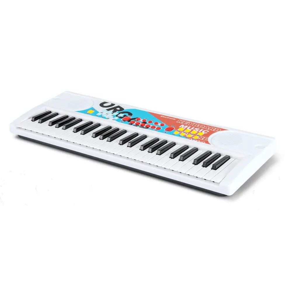 Kids Piano Keyboard 49 Keys Portable Electric Keyboard Piano with 8 Rhythms 8 Tones-White - White - Pianos & Keyboards