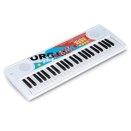 Kids Piano Keyboard 49 Keys Portable Electric Keyboard Piano with 8 Rhythms 8 Tones-White - White - Pianos & Keyboards