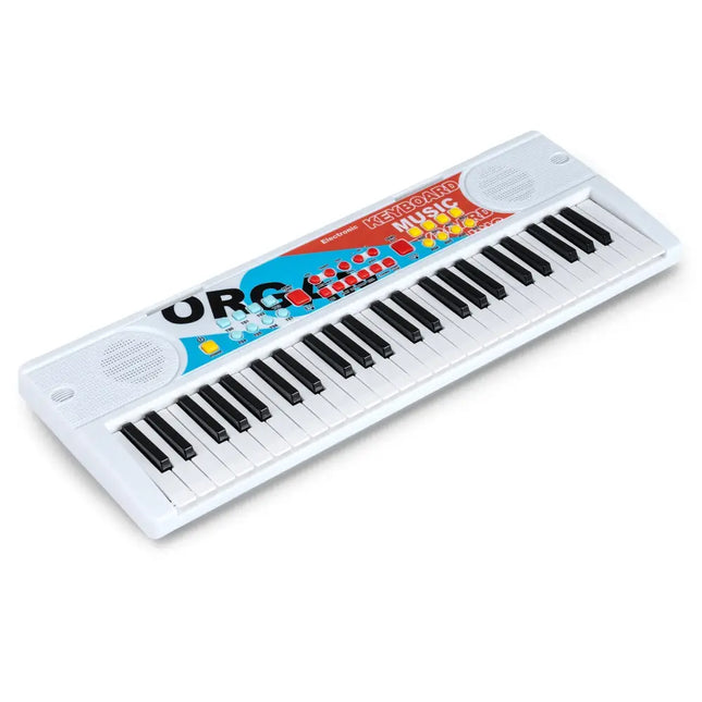 Kids Piano Keyboard 49 Keys Portable Electric Keyboard Piano with 8 Rhythms 8 Tones-White - White - Pianos & Keyboards