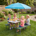 Kids Picnic Table with Benches Seats up to 4-Green - Green - Kids Table & Chair Sets