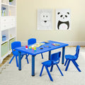 Kids Plastic Rectangular Learn and Play Table-Blue - Blue - Kids Table & Chair Sets