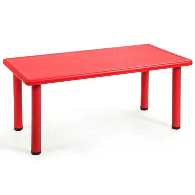 Kids Plastic Rectangular Learn and Play Table-Red - Red - Kids Table & Chair Sets