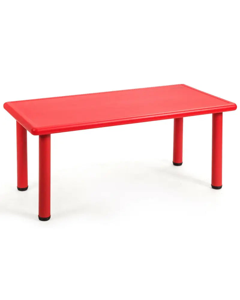 Kids Plastic Rectangular Learn and Play Table-Red - Red - Kids Table & Chair Sets