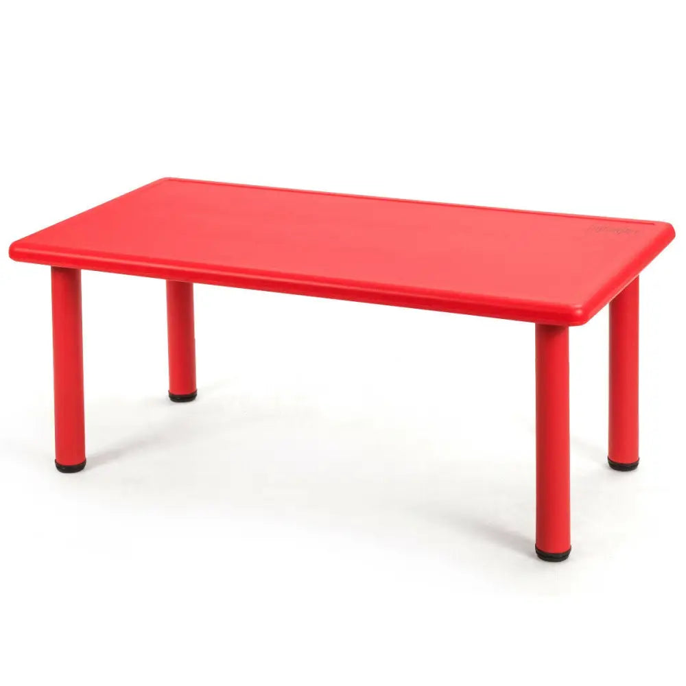 Kids Plastic Rectangular Learn and Play Table-Red - Red - Kids Table & Chair Sets