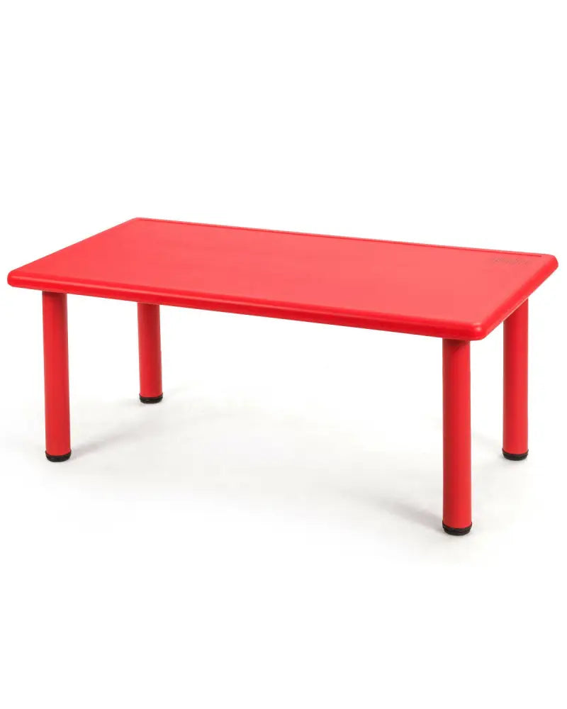 Kids Plastic Rectangular Learn and Play Table-Red - Red - Kids Table & Chair Sets