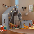 Kids Play Tent with Playpen 2-in-1 Toddler Playhouse with Yard-Grey - Gray - Play Tents & Playhouse