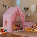 Kids Play Tent with Playpen 2-in-1 Toddler Playhouse with Yard-Pink - Pink - Play Tents & Playhouse